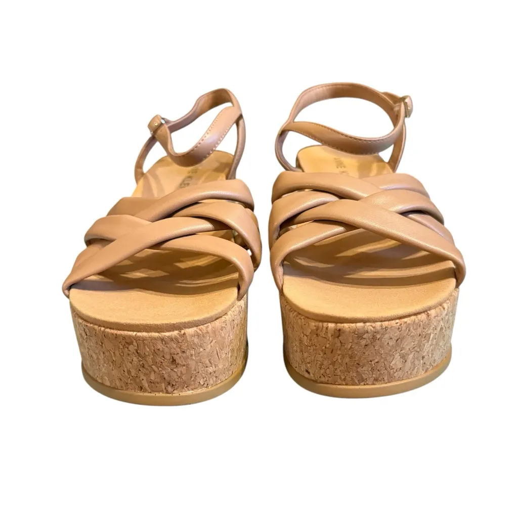 New Anne Klein Women's Tan Strappy Wedge Sandals w/ Micro Suede Size 10 - Image 6