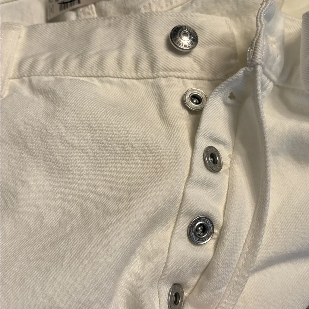 Madewell women’s The Brynn Long Short high rise relaxed leg white Size 33 NWT - Image 6