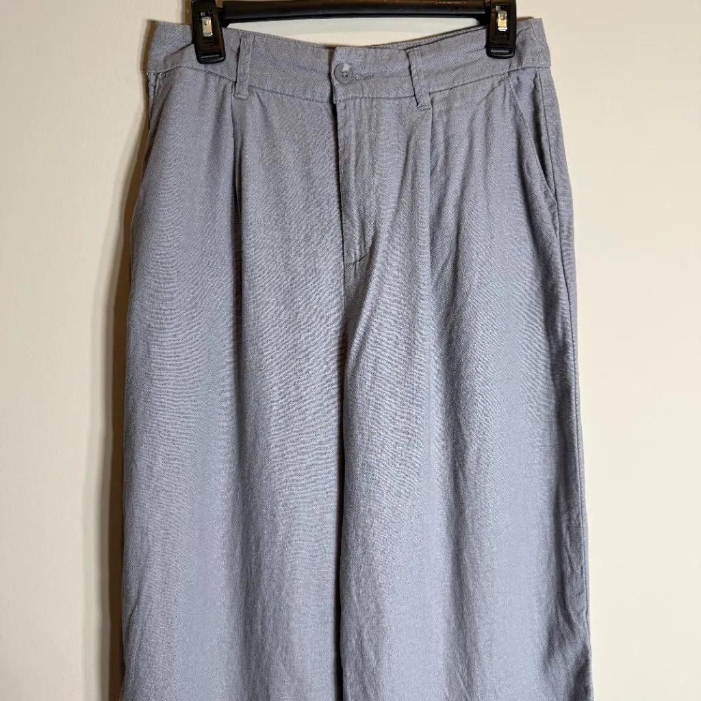 Rewash Linen Pleated Wide Leg Trouser Dress Pants Womens 27 Blue Minimalist Chic - Image 6