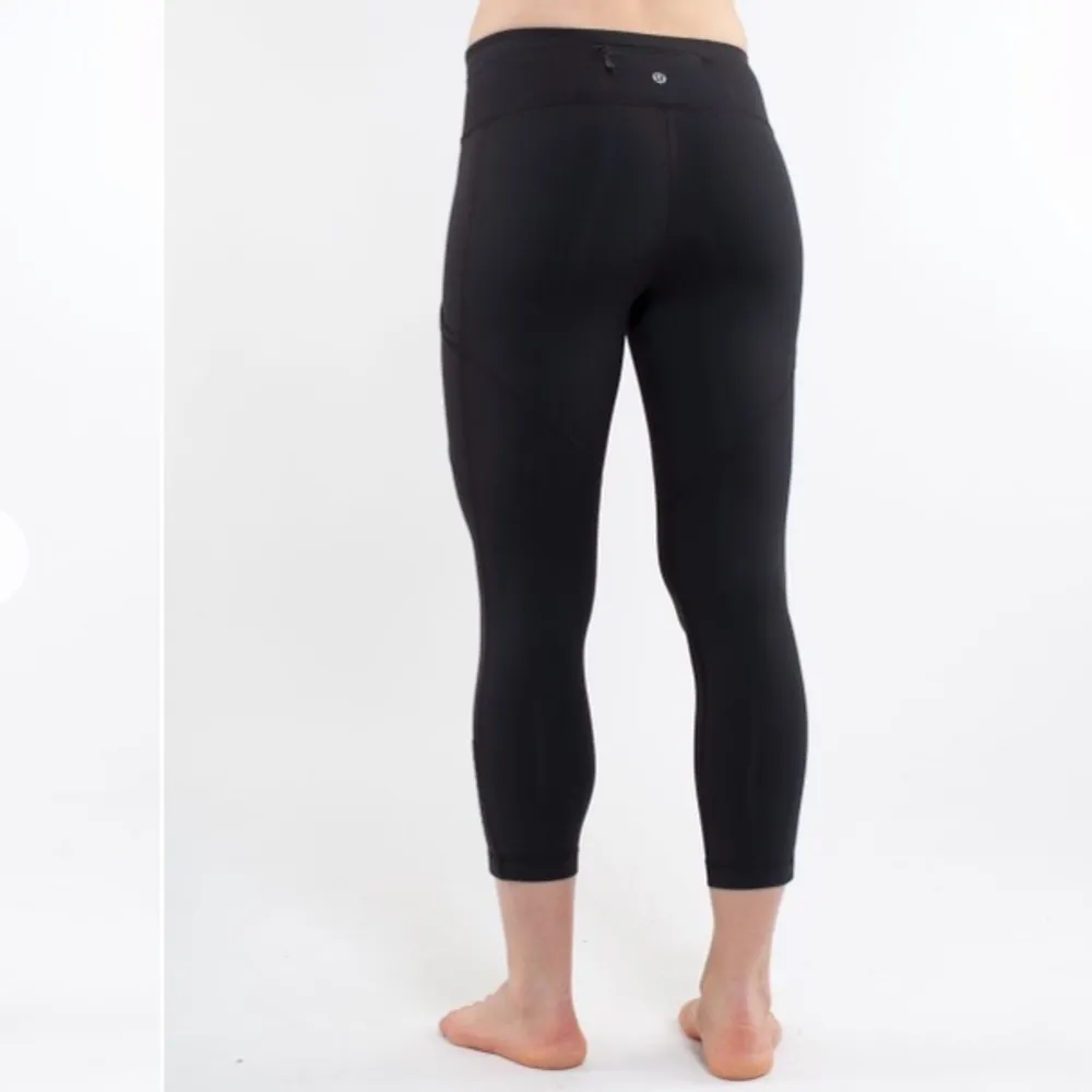 Lululemon Run: Back On Track Crop Black Size 8 - Image 2