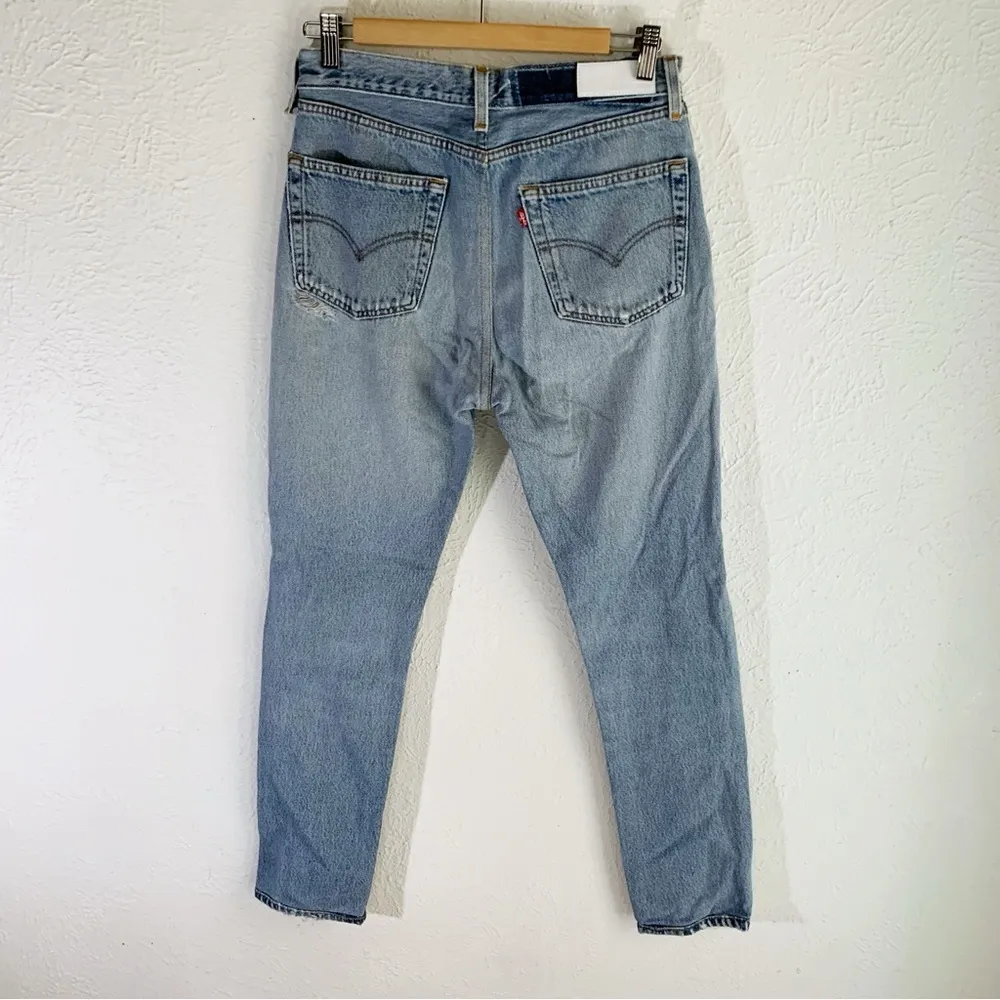 Re/done Reconstructed Levi’s Ripped Destroyed Straight Skinny Jeans Sz 27 - Image 3
