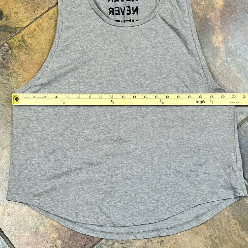 Fabletics Gray Janis Tank II Slub Knit "Never" Muscle Tank XL - Image 6