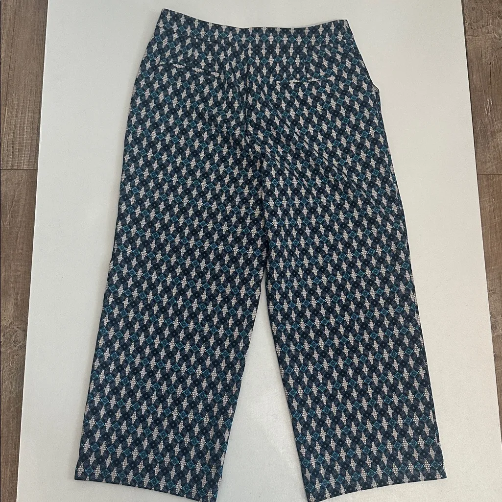 Ella by Rafaella Blue‎ Geometric Print Pants Blue Size 12 - Image 3