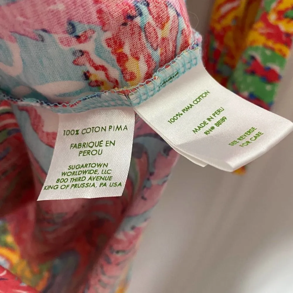 Lilly Pulitzer Fishing for Compliments Marlowe Multi Floral Mini T-Shirt Dress - Image 9