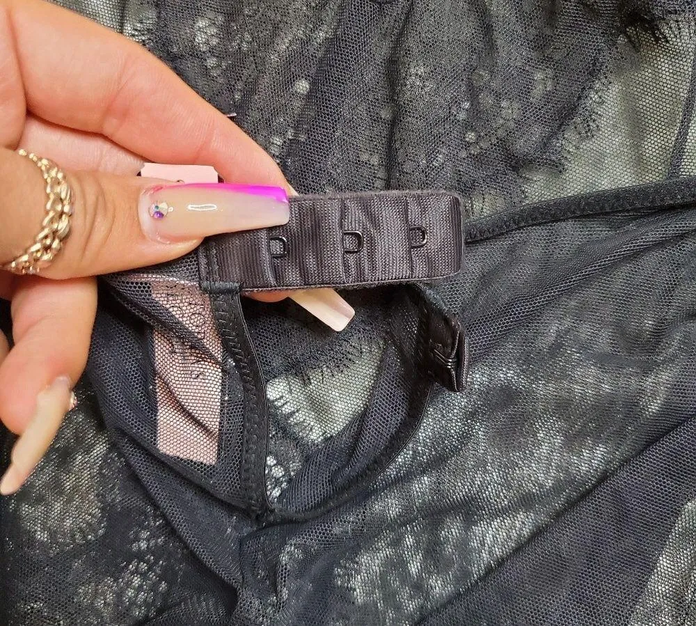 Sheer Lace Teddy Thong Bodysuit - Image 9