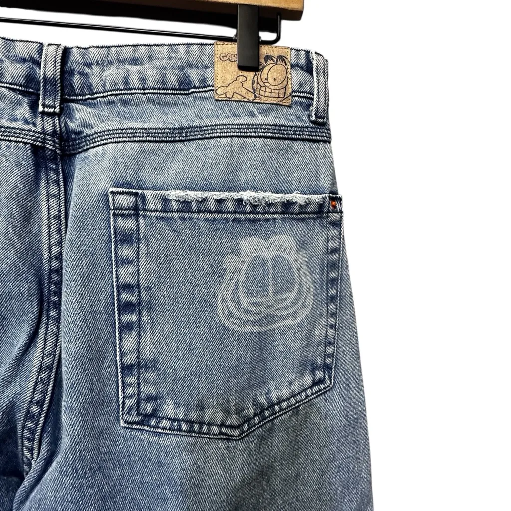Garfield Distressed Mom Fit Blue Denim Jeans Distressed 42 Euro US 10 - Image 9