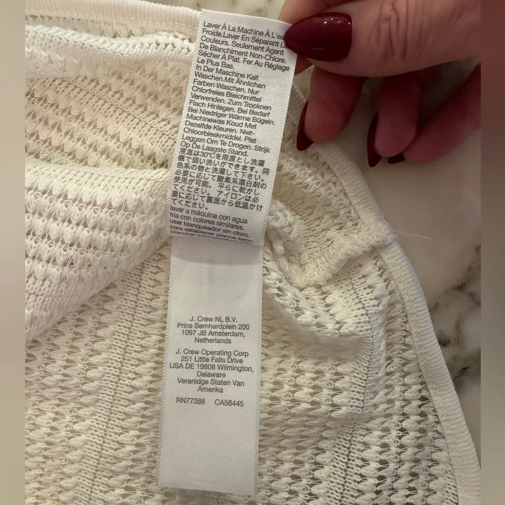 NWT Madewell Crochet-Knit Crewneck Sweater Tank - Bright Ivory - Size XXS - Image 8