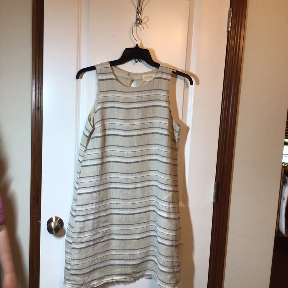 Naturals By O&J 100% Linen Dress Size 1 (10/12) Classic Coastal Quiet Luxury​​ Black - Image 11