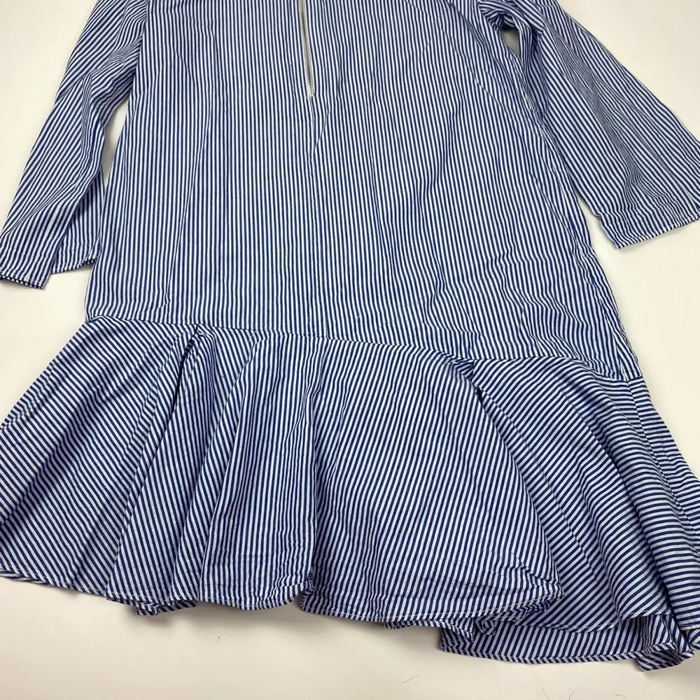 Zara Trafaluc Asymmetric Striped Dress Blue White Women’s Size XS - Image 9