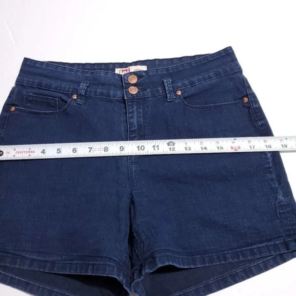 LEI High Rise Tatum Denim Stretch Jean Shorts 11 Juniors Dark Wash Indigo - Image 8