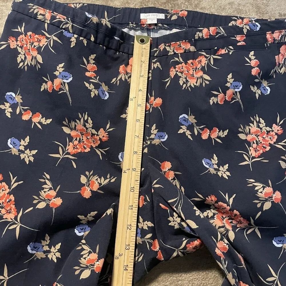 J. Jill Pants Womens 18 Plus Precision Stretch Blue Floral Print Leisure Comfort - Image 6