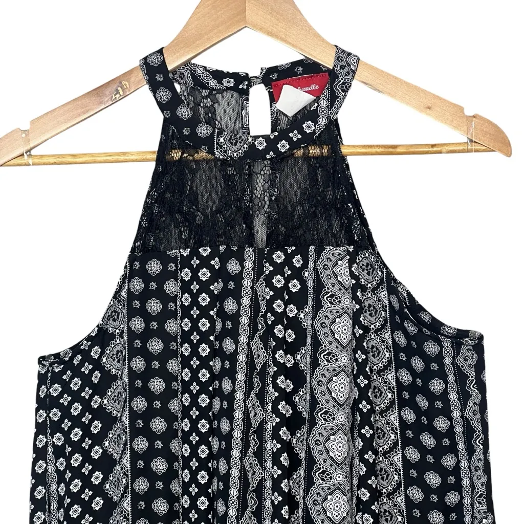 Panhandle Women’s Black and White Patterned Halter Dress Size Medium - Image 2