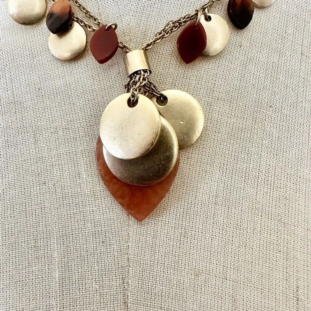 Jo gold tone and orange double strand necklace - Image 6