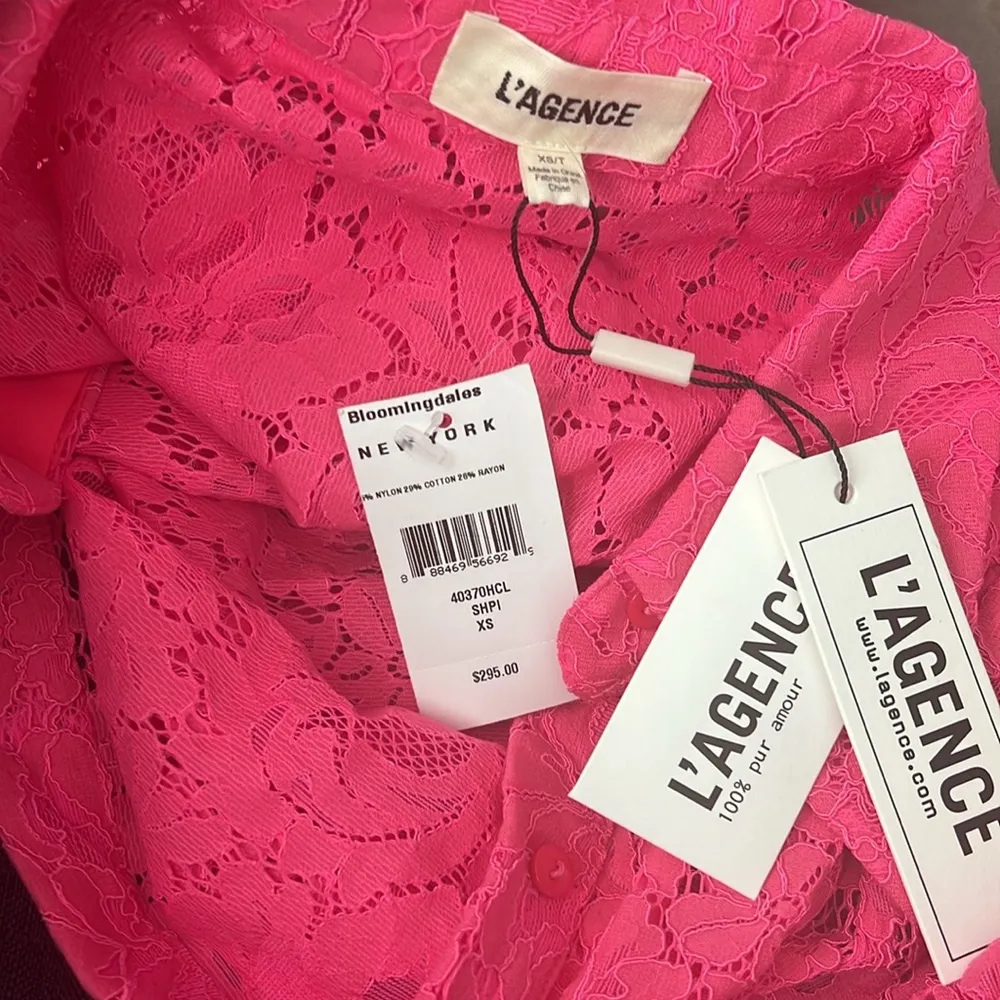 New L'AGENCE Jenica Lace Blouse, Pink Size XS New w/Tag - Image 11
