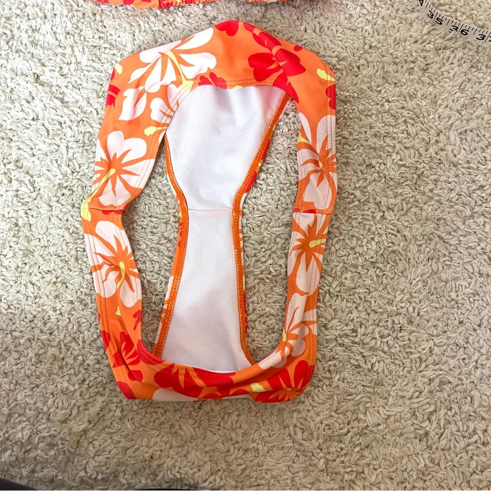 SHEIN Orange Tropical Floral Bikini - Image 5