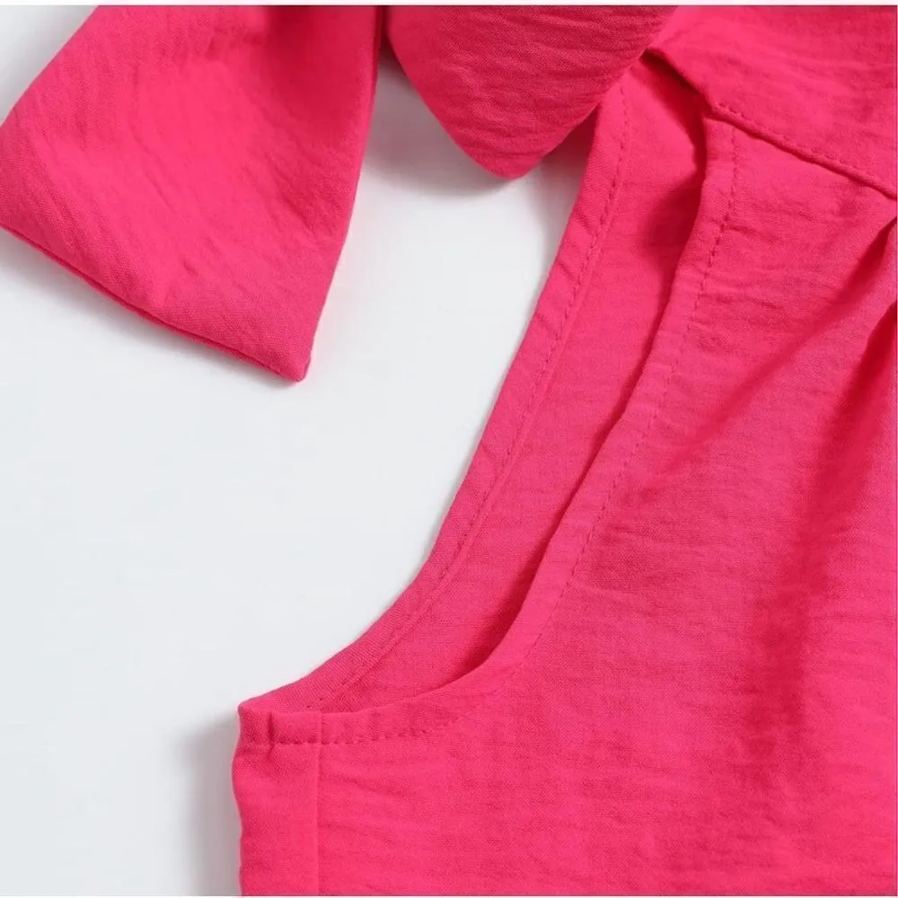 NEW Sleeveless One Shoulder Blouse Pink L Pink Size L - Image 5