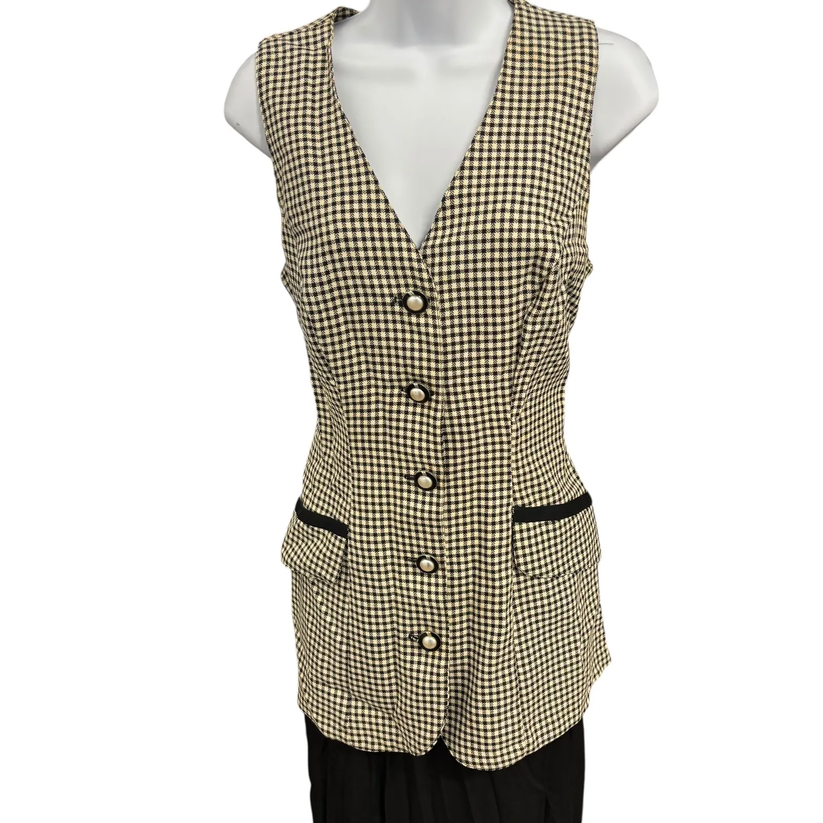 LA‎ BELLE FASHIONS INC Womens Gingham Vest and Black Maxi Skirt Set Size undefined - Image 3