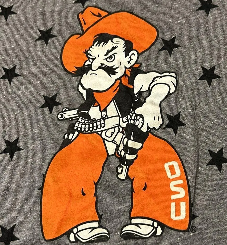 OSU Cowboys size S • Oklahoma State University star & cowboy mascot print top - Image 6