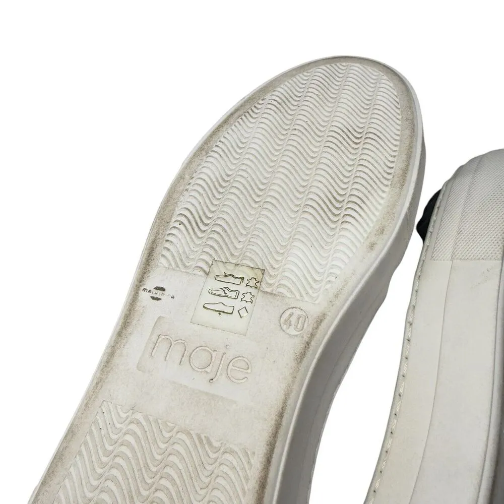 Maje Grey Suede Leather Knotted Slip On Platform Sneaker Capsole Women 40 US 9.5 - Image 7