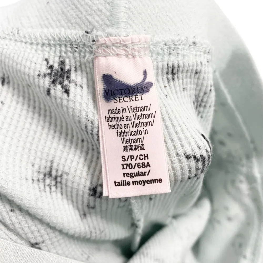 Victoria’s Secret Thermal PJ Long John Pajama Set Lt Blue Starry Sky Small NWOT - Image 9