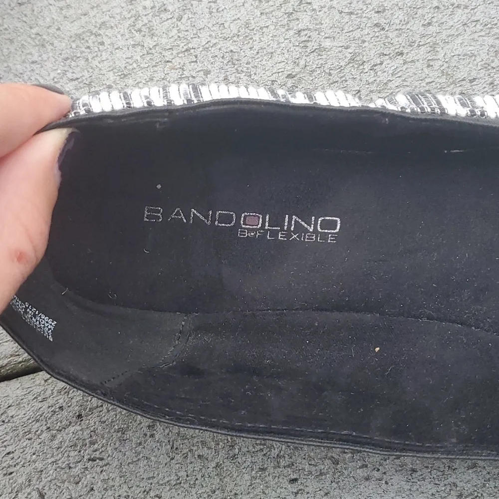 Bandolino Elina Striped Fabric Ballet Flats | Bandolino Striped Round Toe Flats - Image 9