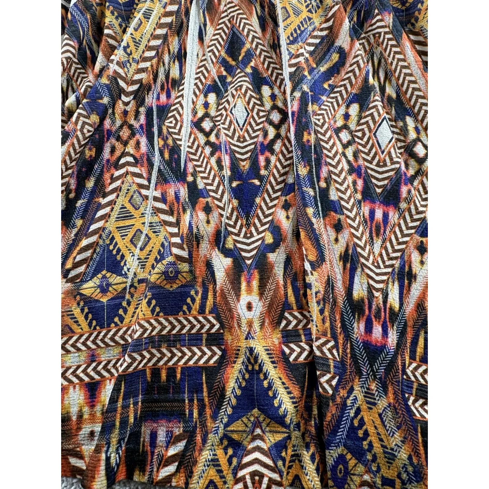 Citron Santa Monica women's 3X Boho tunic Top Tribal rhinestone V - Image 2