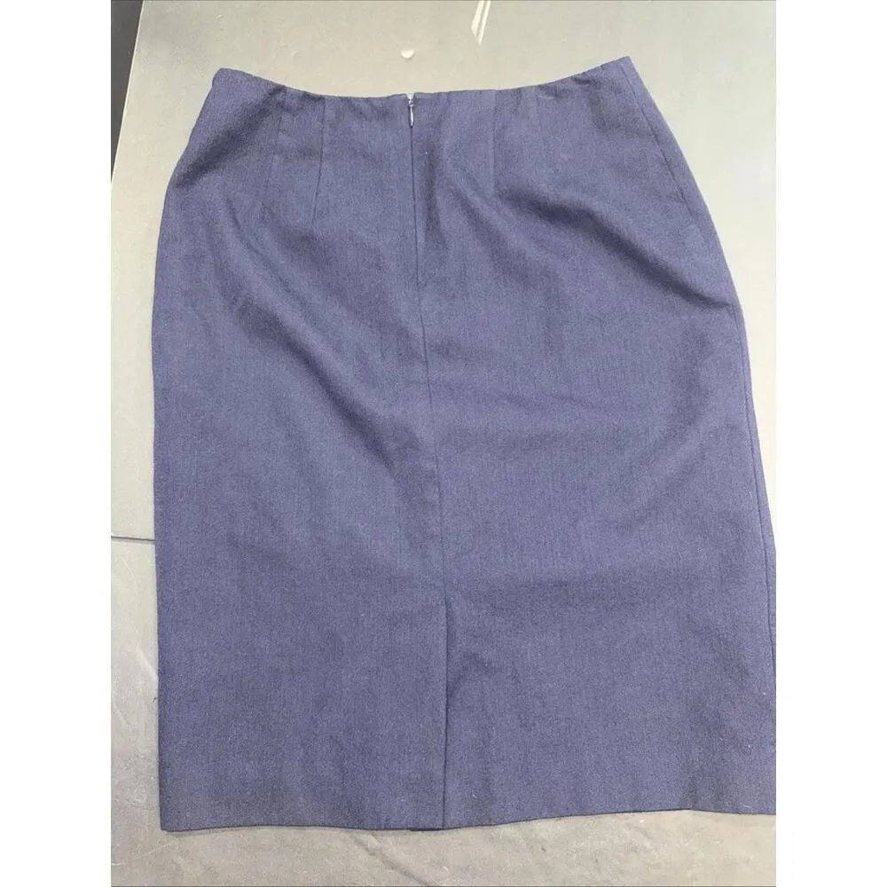 Pendleton Savvy Stretch Virgin Wool Skirt Navy Business Career Designer Luxury 6 - Image 13