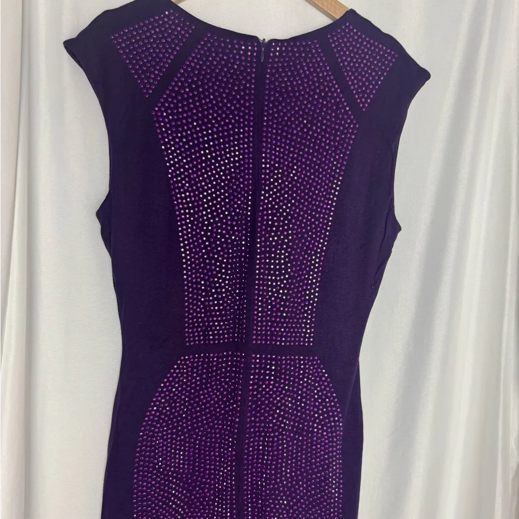 Purple Mini Dress with Studded Design short sleeve midi 
Party NWT - Image 3