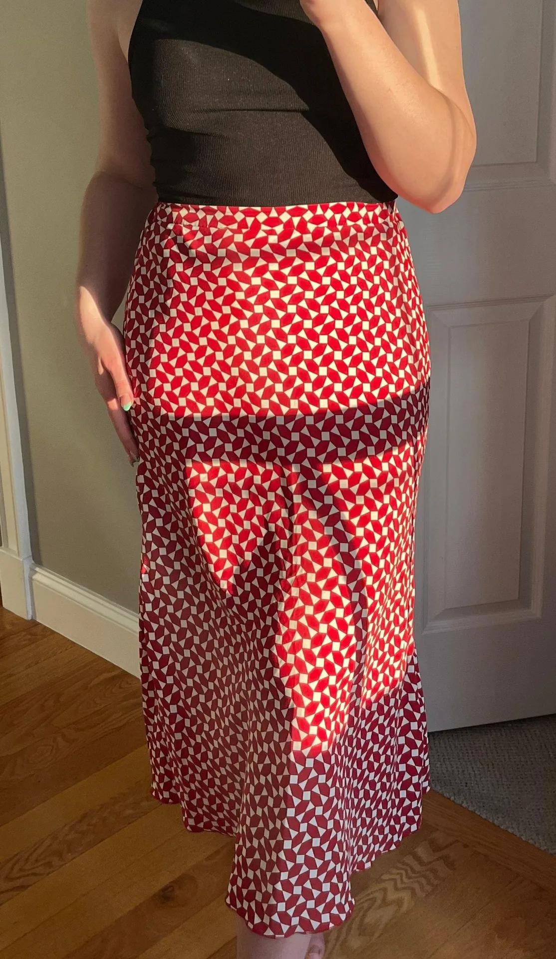 Primark Red Patterned Skirt - Image 2