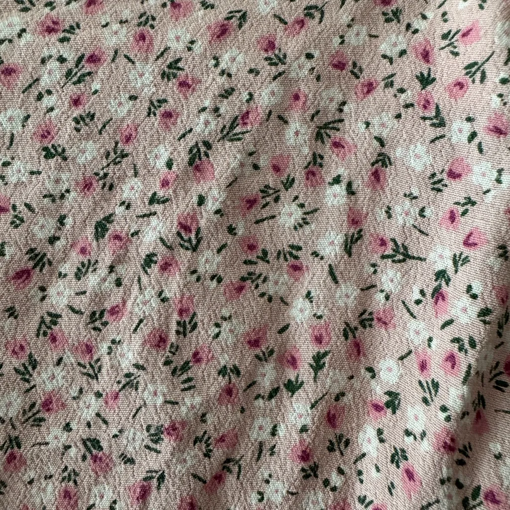 Brandy Melville Pink Rose Floral Cara Ruffle Skirt - Image 5
