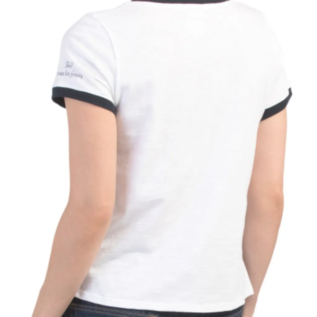 CINQ A SEPT White Made In Usa Amour Ringer Tee - Image 2