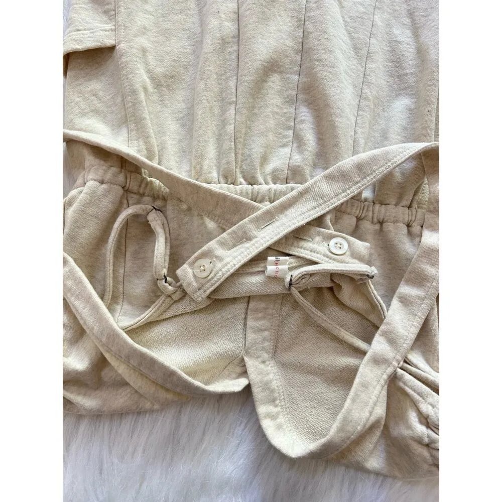 Daily Practice by Anthropologie Playa del Amore Romper Light Sand Size Small - Image 5