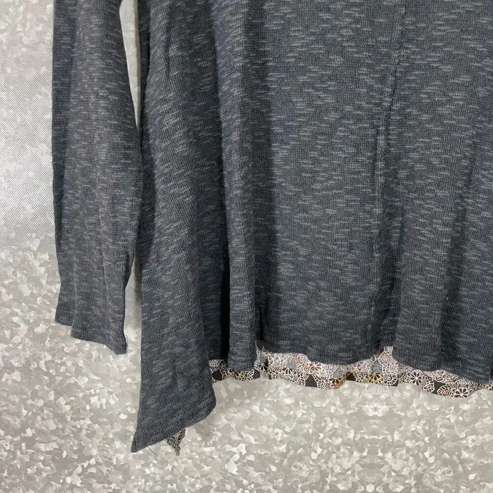 Max Jeans Women's Gray Sweater with Contrast Back - Size Medium - Boho Chic - Image 3