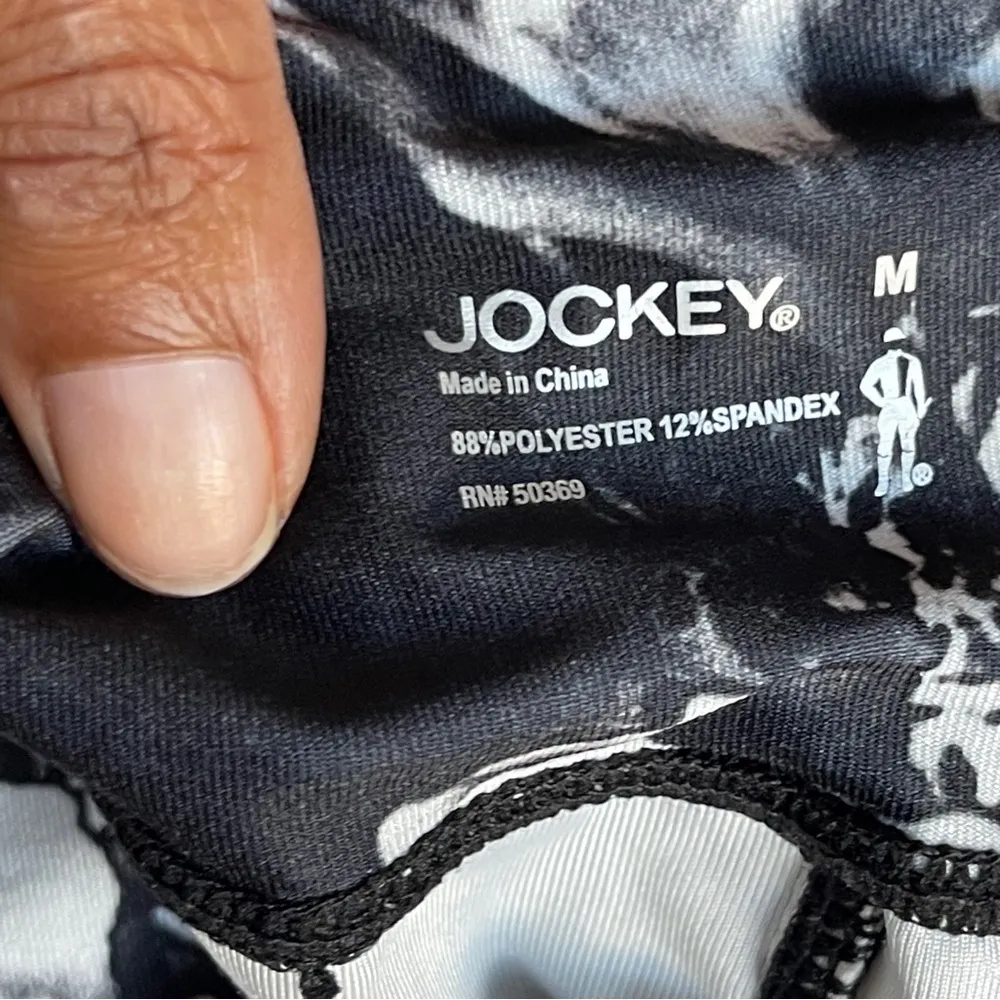 JOCKEY | Black White Floral 7/8 Length Leggings Sz M Size M - Image 4