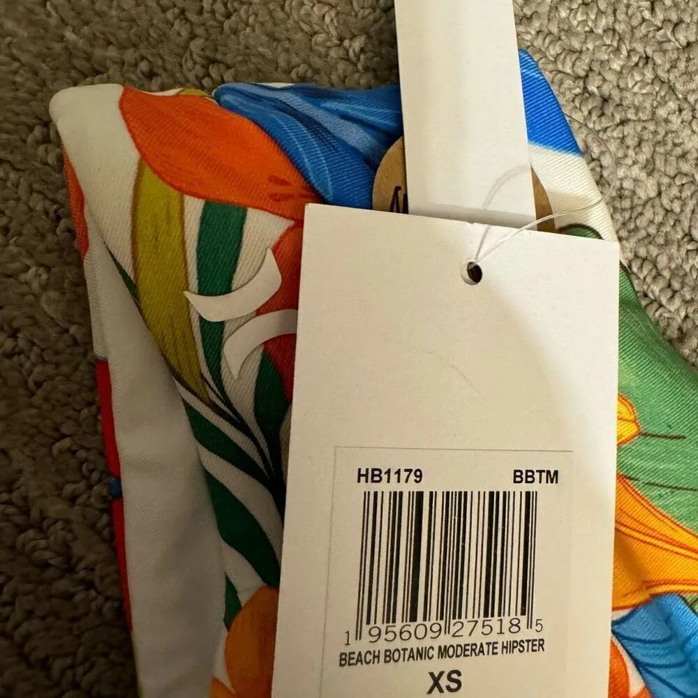 Hurley Colorful Beach Botanic Hipster Bikini Bottoms XS NWT - Image 5