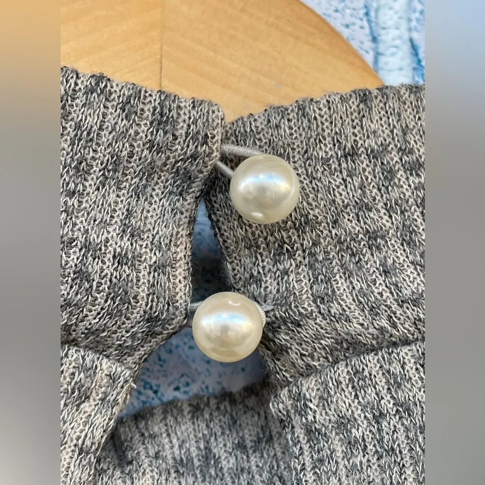 La Pateau sweater pearl detail dress size 8 Gray - Image 7