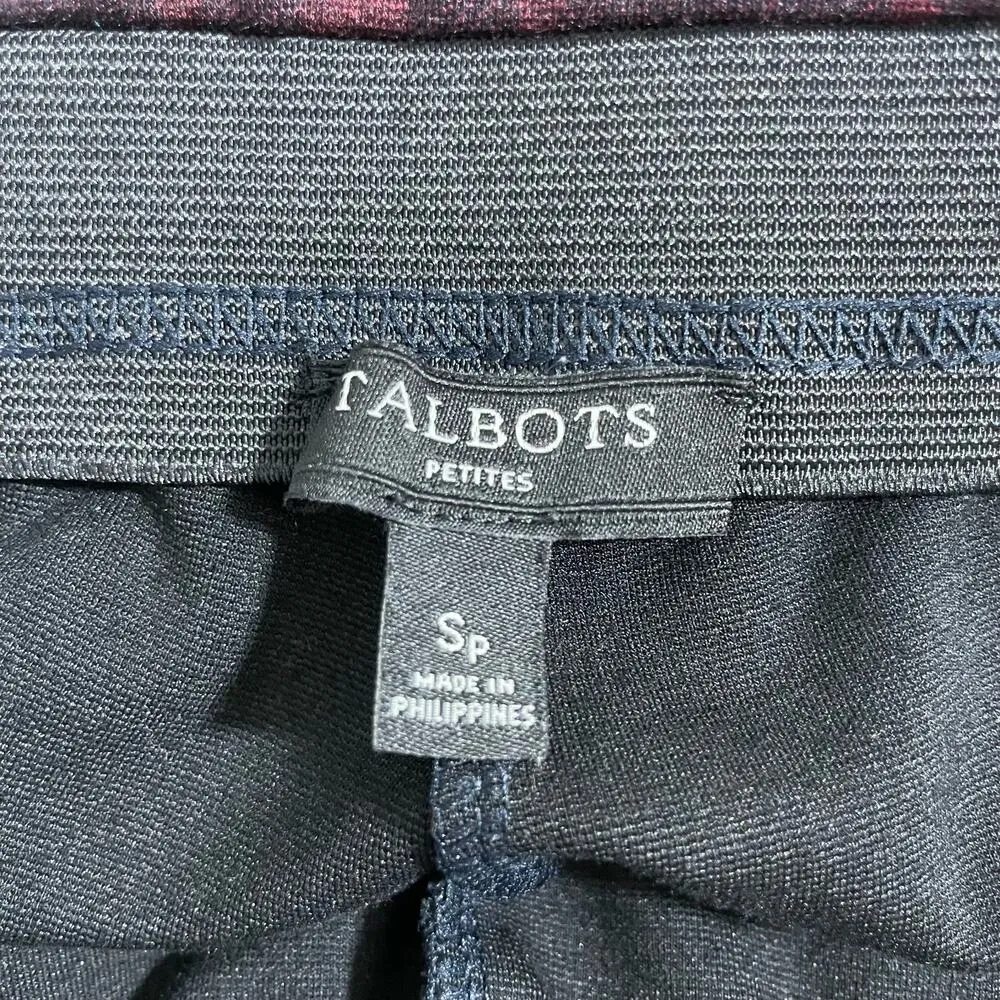 Talbots Women's Blue & Red Plaid Soho Legging Ankle Pants - Size Small Petite - Image 4