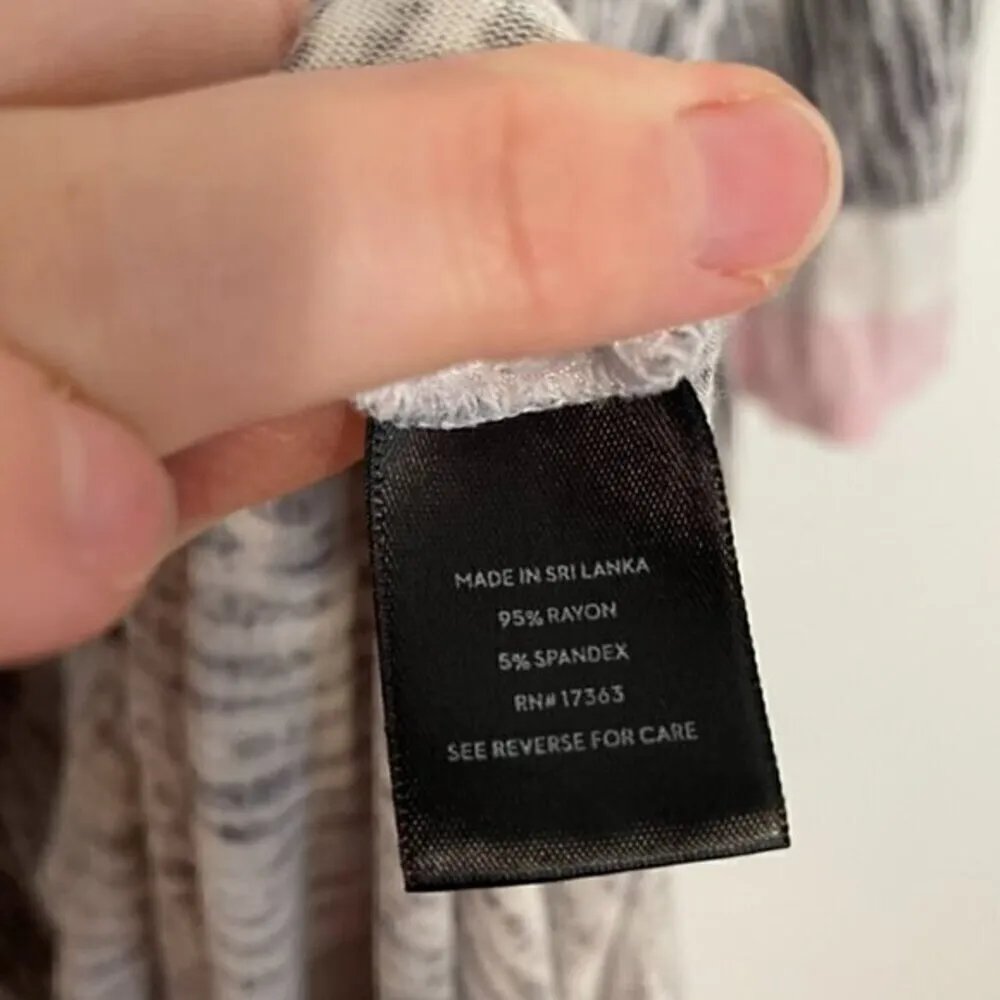 SIMPLY VERA VERA WANG 1/2 Sleeve "Maxi" Caftan Gray White Long Nightgown Pajamas - Image 12