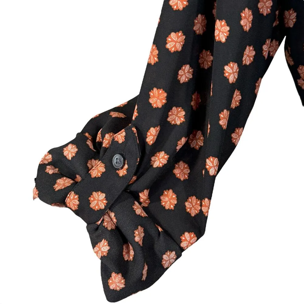 Ann Taylor LOFT X-Large Top Hi-Low Long Roll-Tab Sleeve Lightweight Pocket Black - Image 8