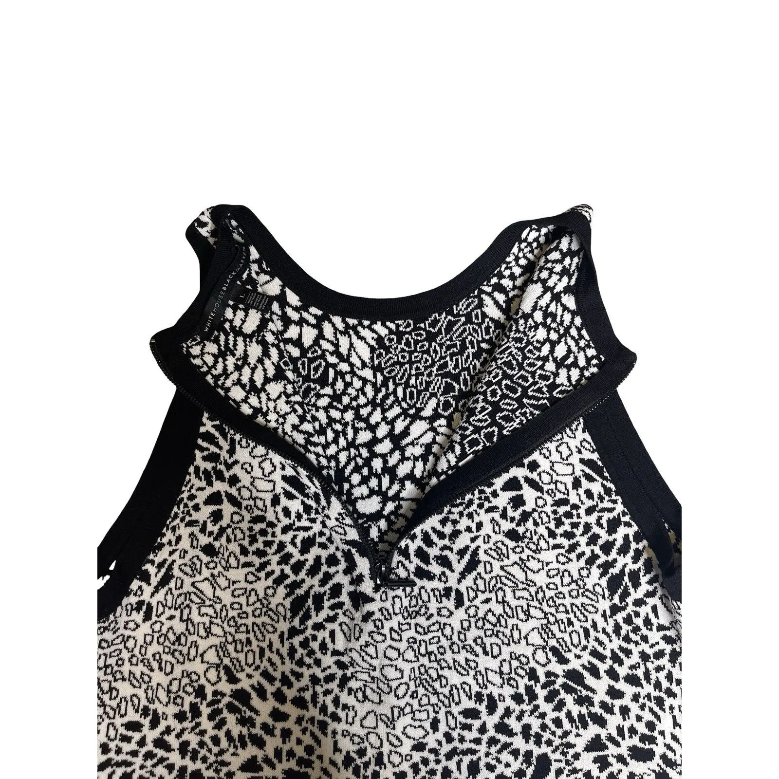 White House Black Market Women's Jacquard Halter Neck Sweater Vest Large - Image 8