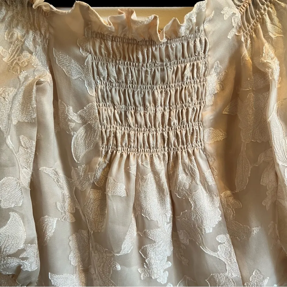 Rebecca Taylor Shimmer Floral Organza Fil Coupé Top Parfait pink | 4 - Image 4