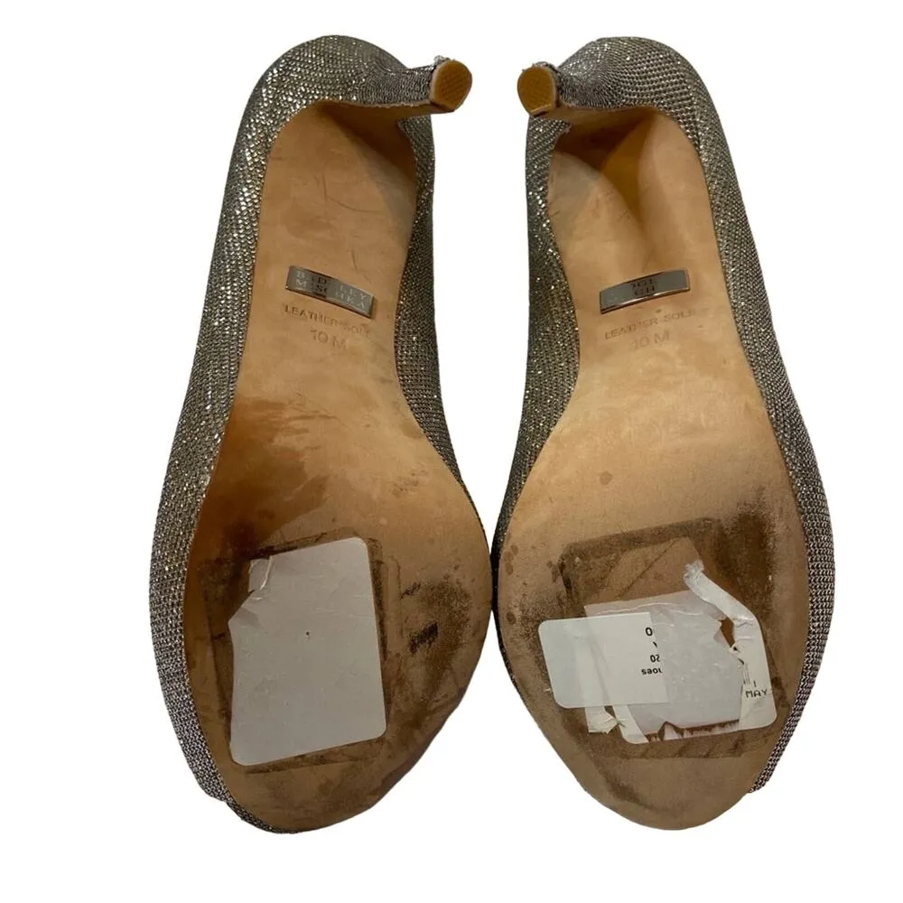 Badgley Mischka Humbie Peeptoe Platform Heels in Sparkly Silver - Image 8