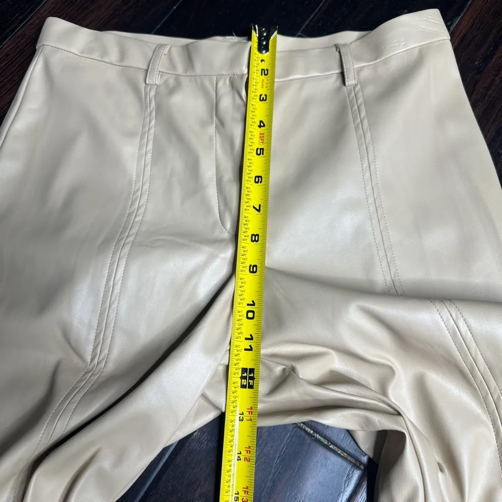 Faux leather pants with bottom slit business casual stretch bodycon indie boho - Image 4