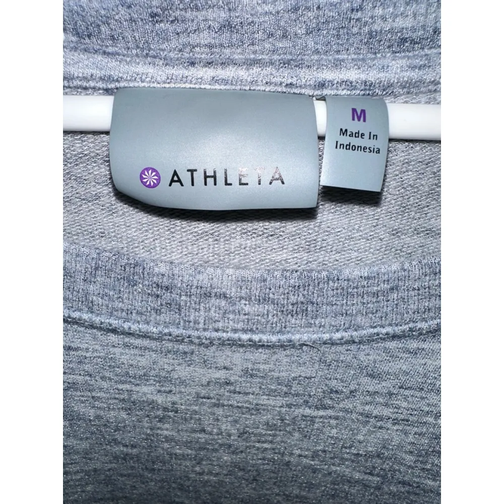 Athleta Gray Studio Cinch Long Sleeve Sweatshirt Size Medium - Image 5