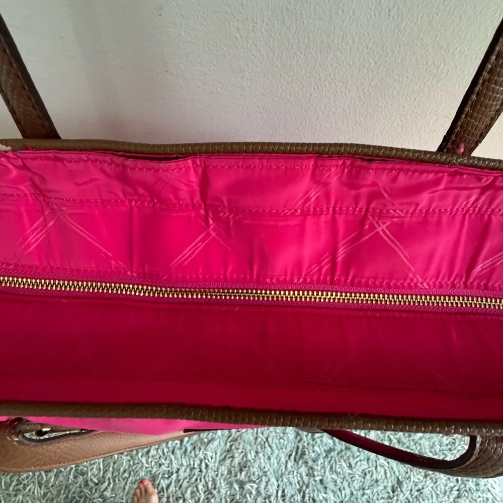 Vera Bradley Pink and Orange Quilted Tote - Image 5