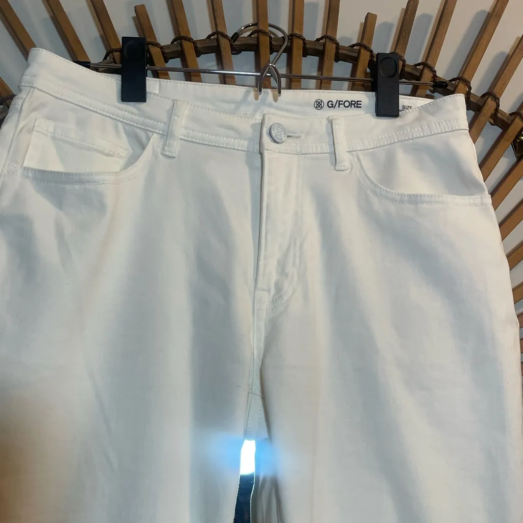 G/FORE Women's White 5 Pocket Slim Fit Pants with Stretch Golf Active Size 4 - Image 6