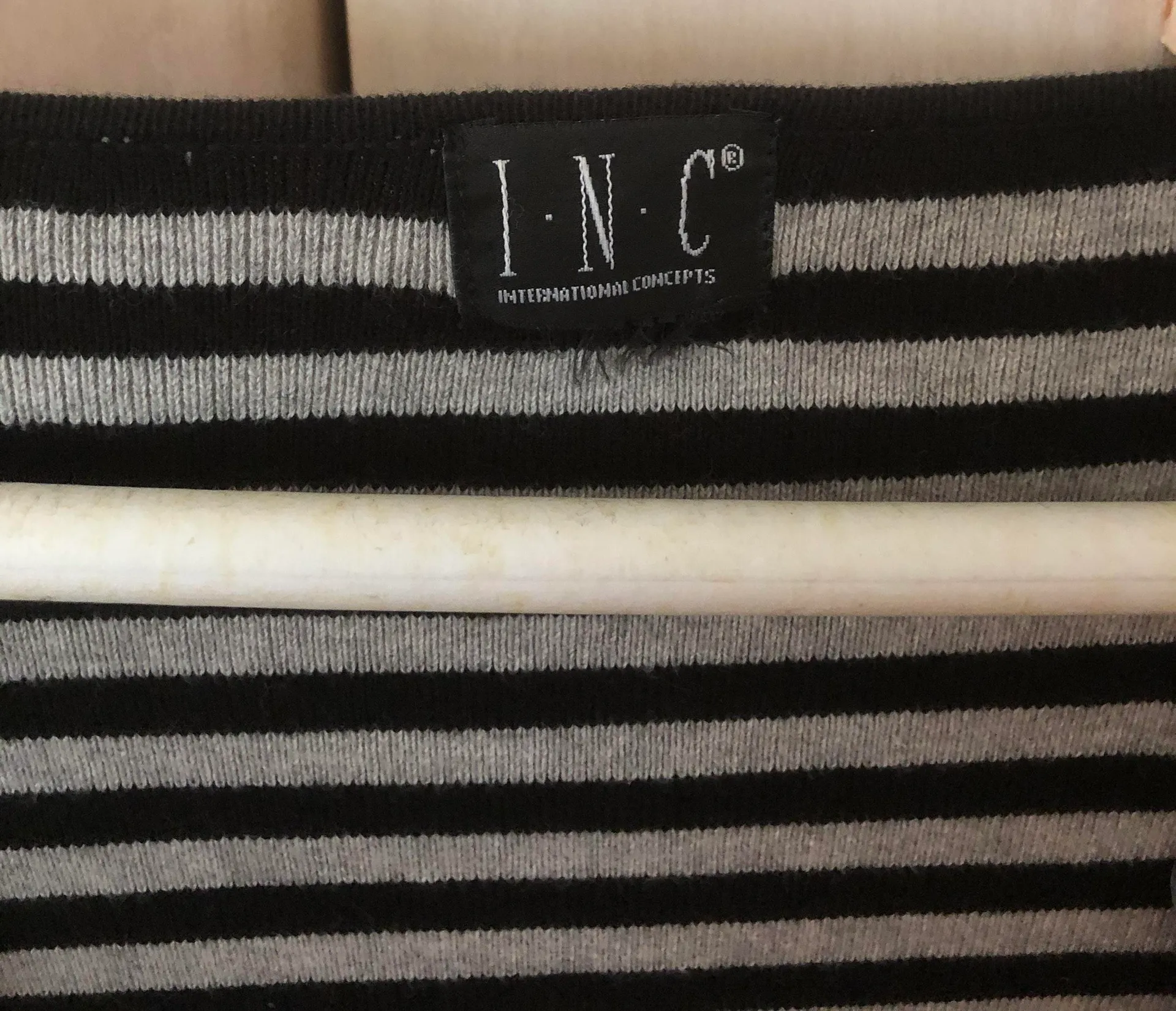 International concepts INC  Grey Black Striped Sweater - Image 3