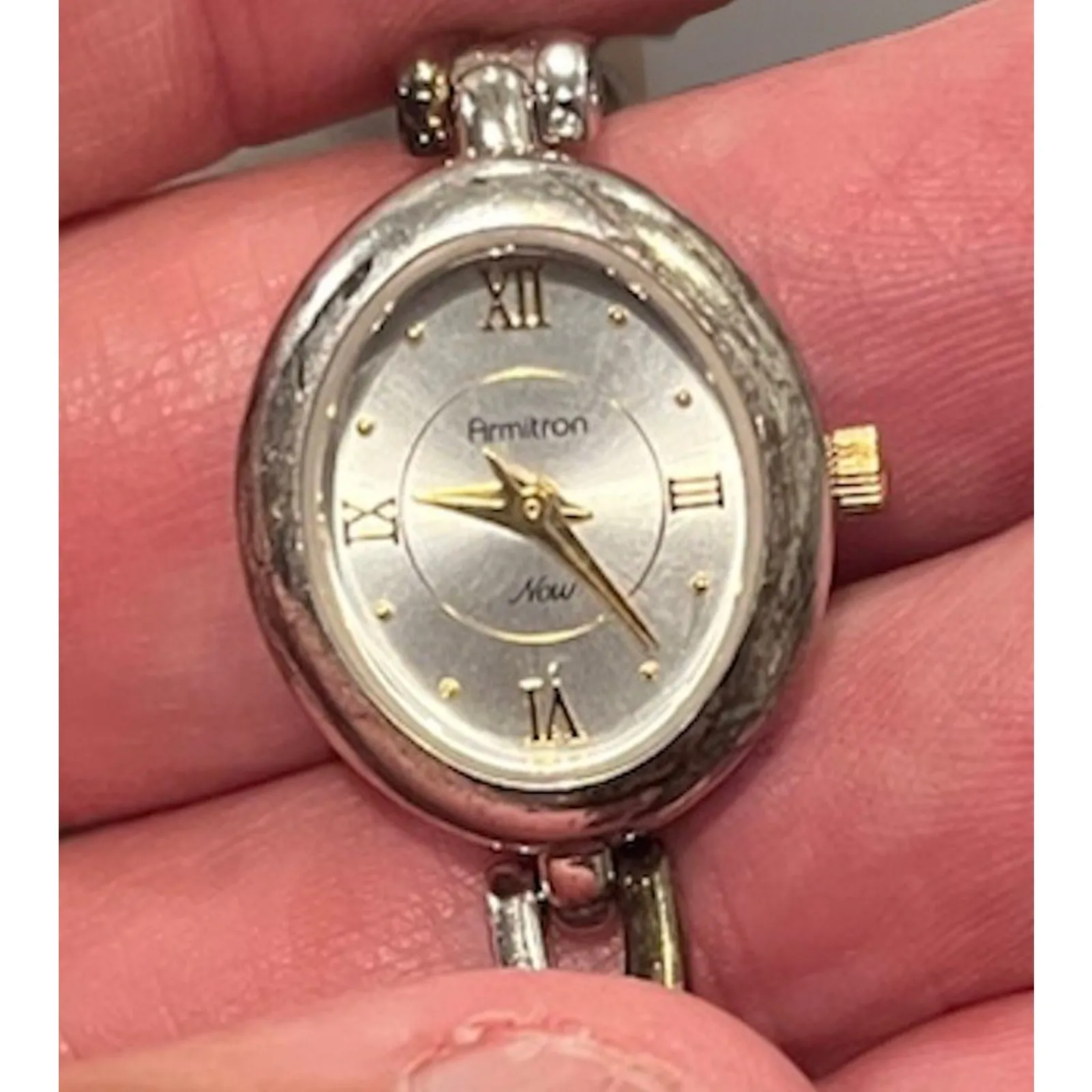 Armitron Now Womens Watch Bracelet 17mm Gold Silver Tone New Battery 6.75" - Image 8