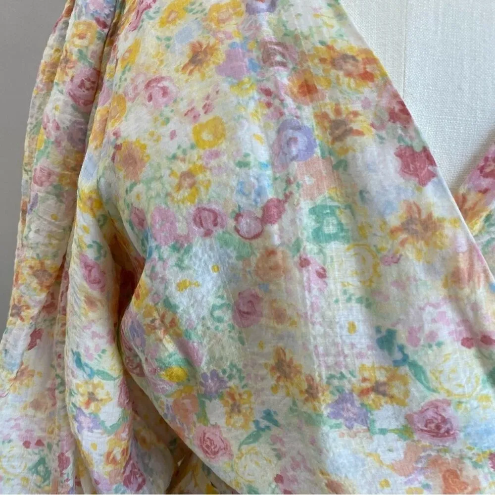 MINKPINK Elvire Floral Romantic Wrap Print Mini Dress Size X-Large - Image 4