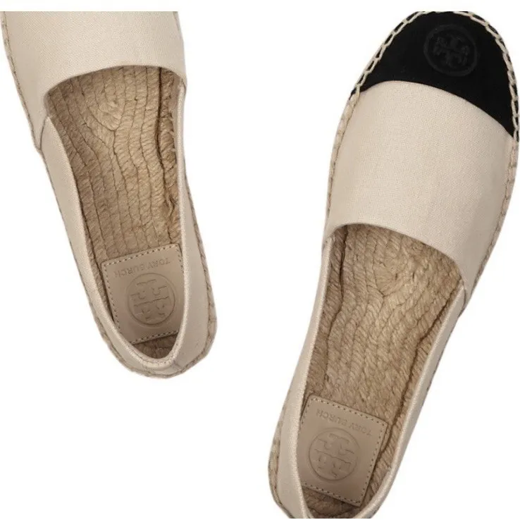 Tory Burch Espadrilles – Leather | Size 7| Colorblock Black & White - Image 5